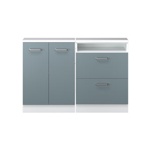 Vicco Set di mobili sottotetto Blu-grigio/bianco Set di 2