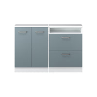 Vicco Mobile cucina sottotetto Blu-grigio/bianco 120 cm Set di 2