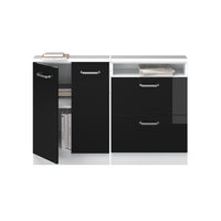 Vicco Set di mobili sottotetto Rovere nero lucido/bianco Set di 2