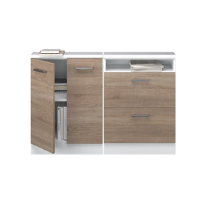 Vicco Mobile cucina sottotetto Sonoma/Bianco 120 cm Set di 2