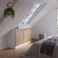 Vicco Mobile cucina sottotetto Rovere artigianale/bianco 140 cm Set di 2