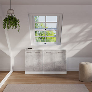 Vicco Set di mobili sottotetto Cemento/Bianco Set di 2