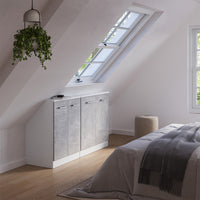 Vicco Set di mobili sottotetto Cemento/Bianco Set di 2