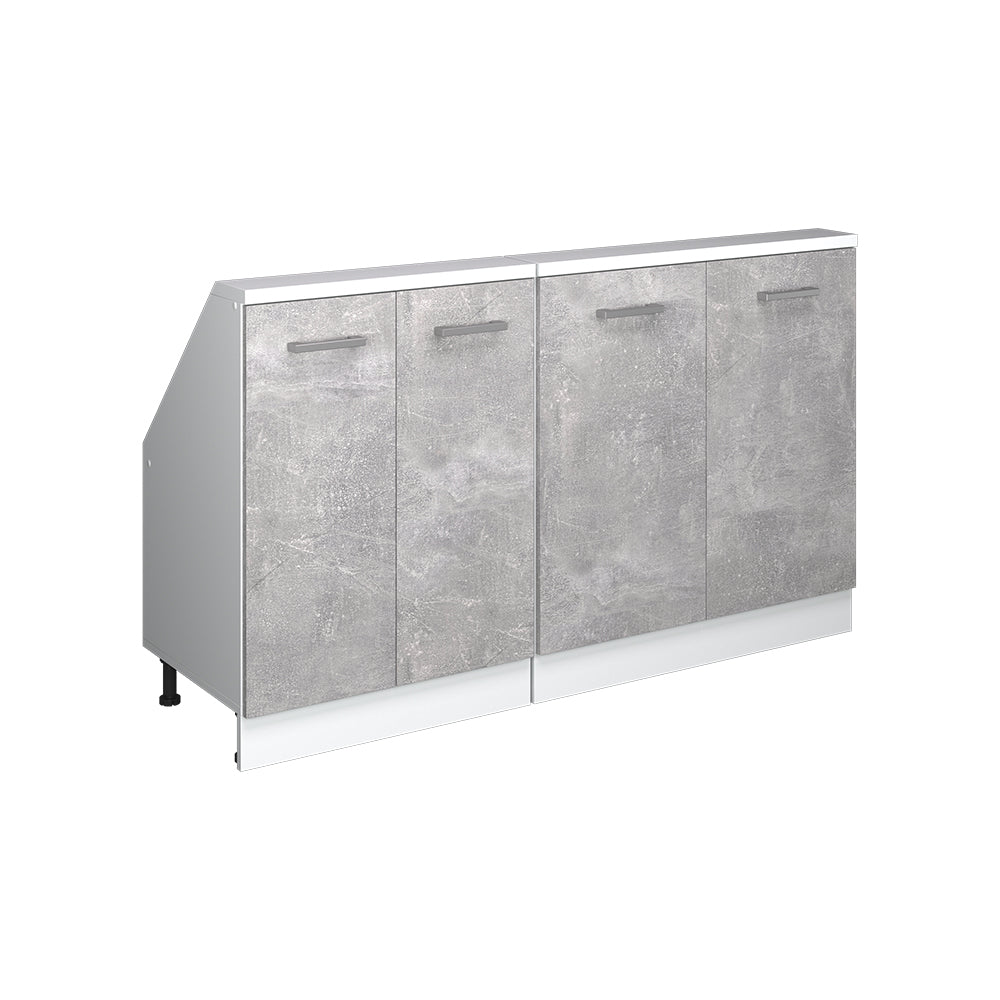 Vicco Set di mobili sottotetto Cemento/Bianco Set di 2