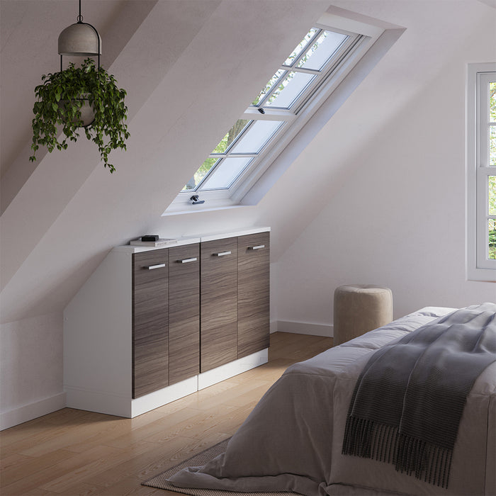 Vicco Set di mobili sottotetto Grigio prezioso/bianco Set di 2