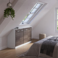 Vicco Mobile cucina sottotetto Grigio prezioso/bianco 140 cm Set di 2