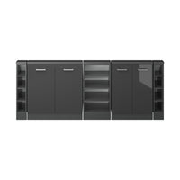 Vicco Mobile cucina sottotetto Antracite lucido/antracite 215 cm Set di 5