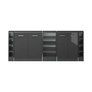 Vicco Mobile cucina sottotetto Antracite lucido/antracite 215 cm Set di 5