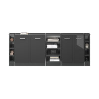 Vicco Mobile cucina sottotetto Antracite lucido/antracite 215 cm Set di 5