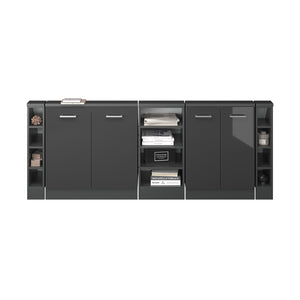 Vicco Mobile cucina sottotetto Antracite lucido/antracite 215 cm Set di 5