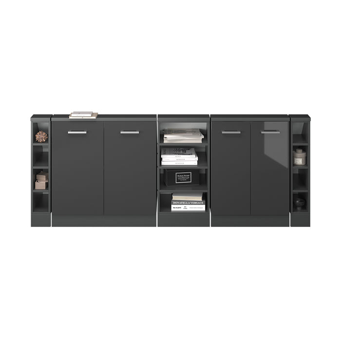 Vicco Mobile cucina sottotetto Antracite lucido/antracite 215 cm Set di 5