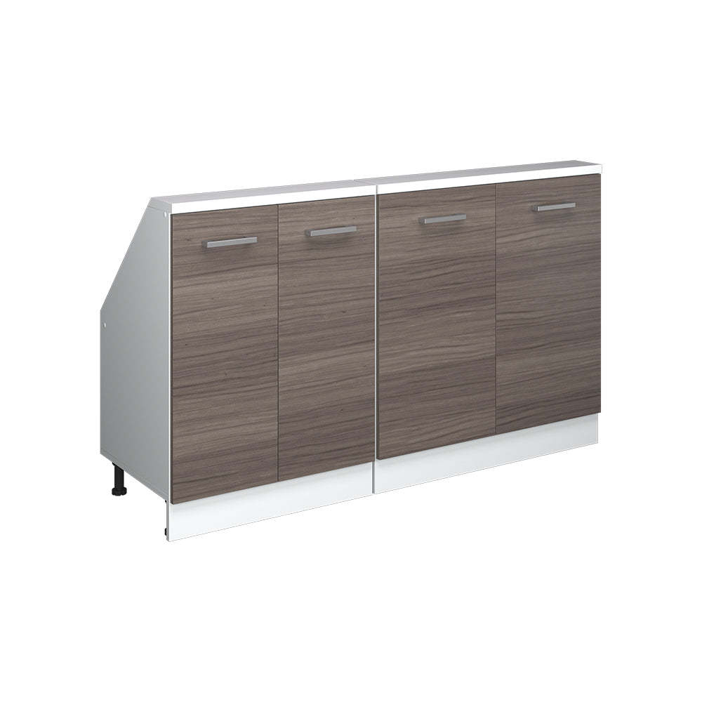 Vicco Mobile cucina sottotetto Grigio prezioso/bianco 140 cm Set di 2