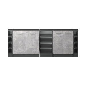 Vicco Set di mobili sottotetto Calcestruzzo/antracite Set di 5