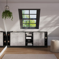 Vicco Set di mobili sottotetto Calcestruzzo/antracite Set di 5