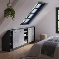 Vicco Set di mobili sottotetto Calcestruzzo/antracite Set di 5