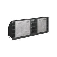 Vicco Mobile cucina sottotetto Calcestruzzo/antracite 215 cm Set di 5