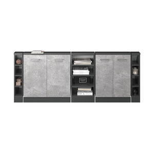 Vicco Mobile cucina sottotetto Calcestruzzo/antracite 215 cm Set di 5