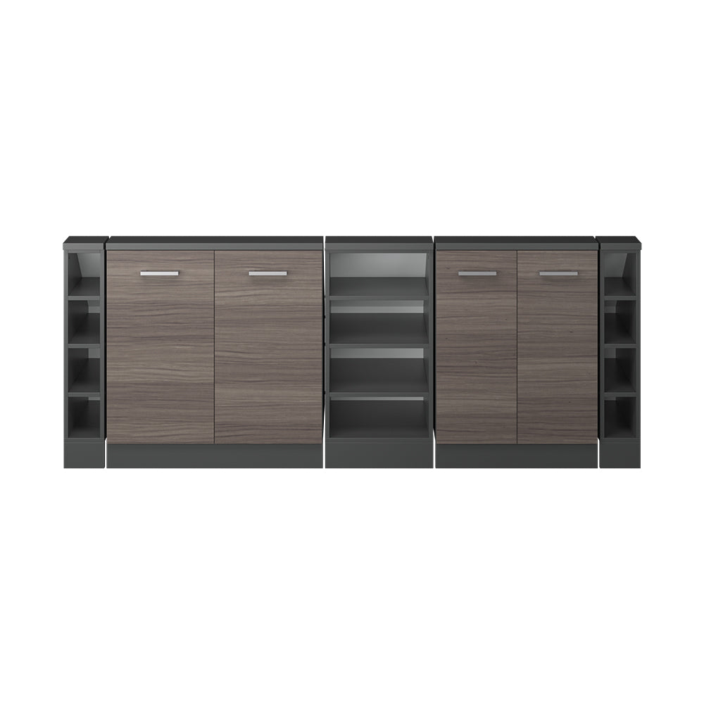 Vicco Mobile cucina sottotetto Grigio nobile/antracite 215 cm Set di 5