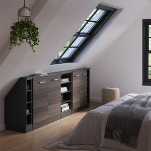 Vicco Set di mobili sottotetto Grigio nobile/antracite Set di 5