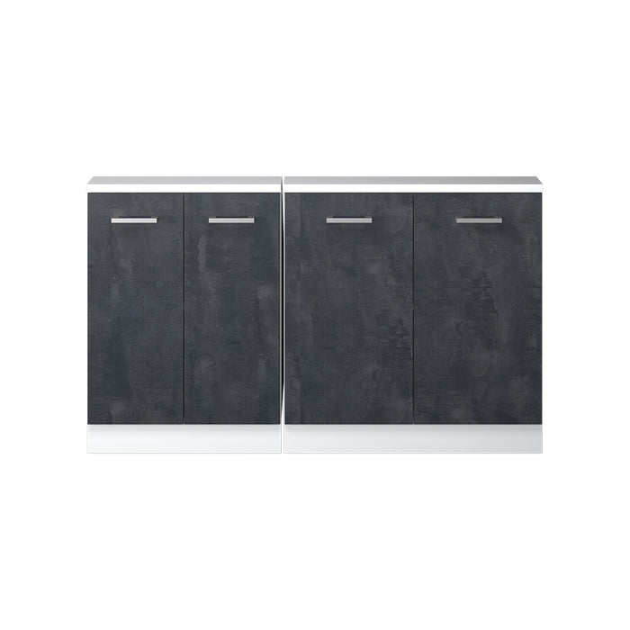 Vicco Set di mobili sottotetto Nero cemento/bianco Set di 2