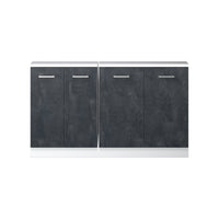 Vicco Mobile cucina sottotetto Nero cemento/bianco 140 cm Set di 2