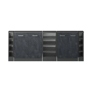 Vicco Mobile cucina sottotetto Calcestruzzo nero/antracite 215 cm Set di 5