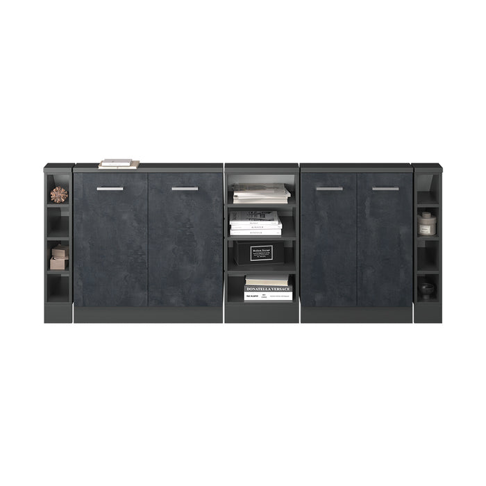 Vicco Mobile cucina sottotetto Calcestruzzo nero/antracite 215 cm Set di 5