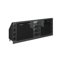 Vicco Mobile cucina sottotetto Nero lucido/antracite 215 cm Set di 5