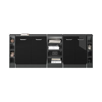Vicco Mobile cucina sottotetto Nero lucido/antracite 215 cm Set di 5