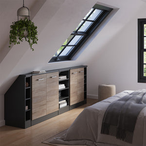 Vicco Set di mobili sottotetto Sonoma/antracite Set di 5