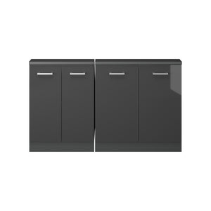 Vicco Mobile cucina sottotetto Antracite lucido/antracite 140 cm Set di 2