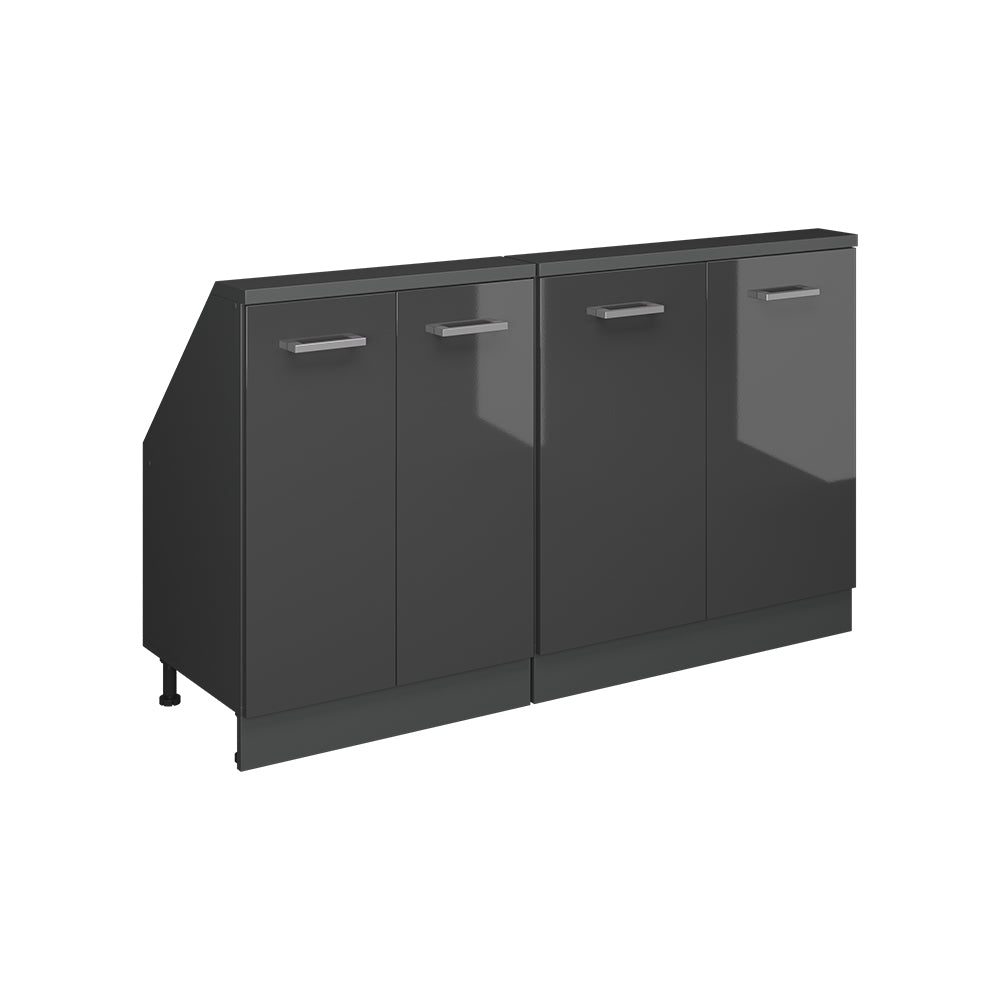 Vicco Set di mobili sottotetto Antracite lucido/antracite Set di 2