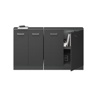Vicco Mobile cucina sottotetto Antracite lucido/antracite 140 cm Set di 2