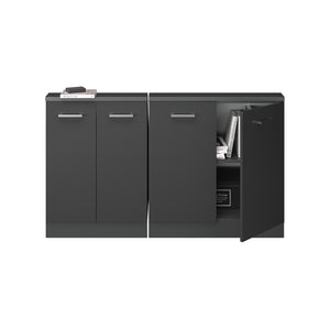 Vicco Mobile cucina sottotetto Antracite lucido/antracite 140 cm Set di 2