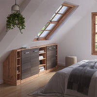 Vicco Set di mobili sottotetto Grigio nobile/rovere dorato Set di 5