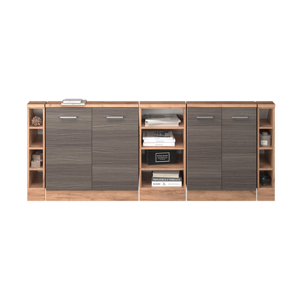 Vicco Mobile cucina sottotetto Grigio nobile/rovere dorato 215 cm Set di 5