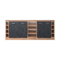 Vicco Set di mobili sottotetto Calcestruzzo nero/quercia dorata Set di 5