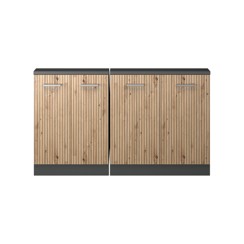 Vicco Set di mobili sottotetto Rovere artigianale/antracite Set di 2