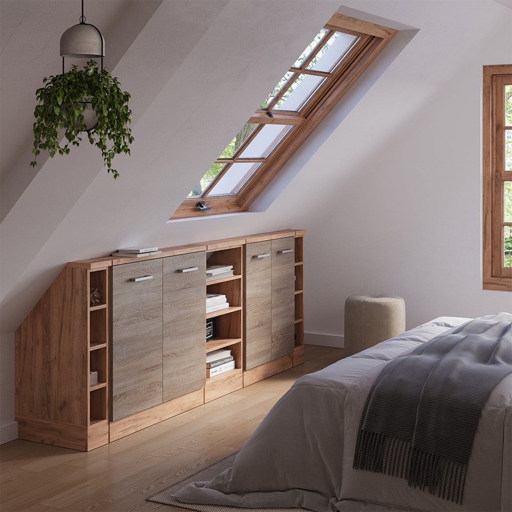 Vicco Set di mobili sottotetto Rovere Sonoma/Goldkraft Set di 5