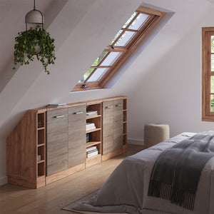 Vicco Set di mobili sottotetto Rovere Sonoma/Goldkraft Set di 5