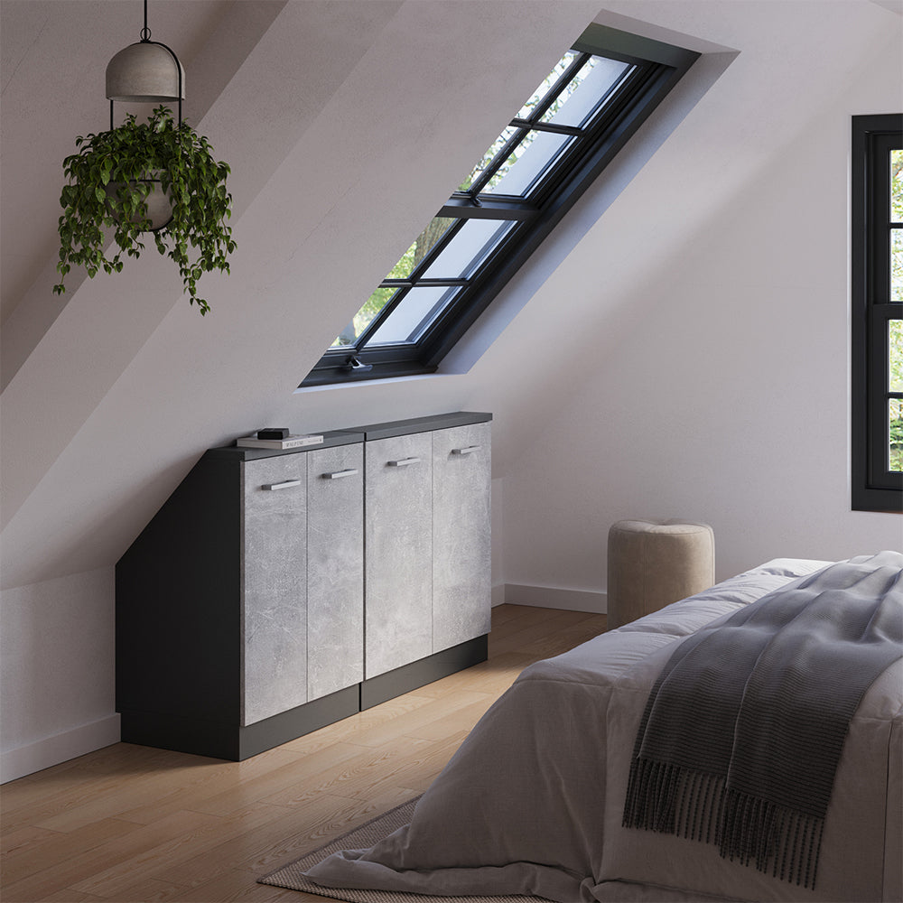 Vicco Set di mobili sottotetto Calcestruzzo/antracite Set di 2