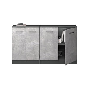 Vicco Mobile cucina sottotetto Calcestruzzo/antracite 140 cm Set di 2