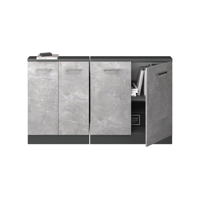 Vicco Mobile cucina sottotetto Calcestruzzo/antracite 140 cm Set di 2