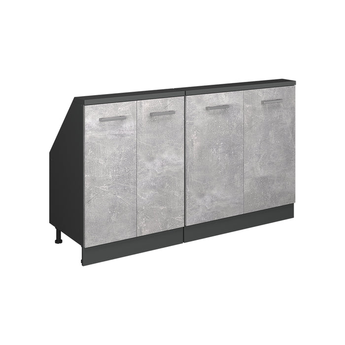 Vicco Set di mobili sottotetto Calcestruzzo/antracite Set di 2