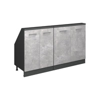 Vicco Mobile cucina sottotetto Calcestruzzo/antracite 140 cm Set di 2