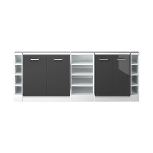 Vicco Mobile cucina sottotetto Antracite lucido/bianco 215 cm Set di 5