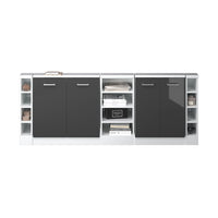 Vicco Set di mobili sottotetto Antracite lucido/bianco Set di 5