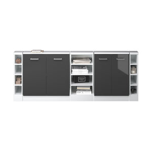 Vicco Set di mobili sottotetto Antracite lucido/bianco Set di 5