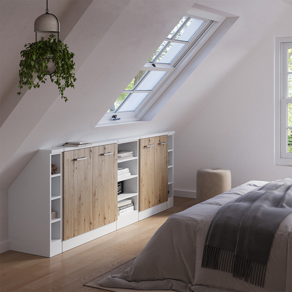 Vicco Set di mobili sottotetto Rovere artigianale/bianco Set di 5