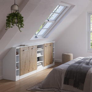 Vicco Set di mobili sottotetto Rovere artigianale/bianco Set di 5